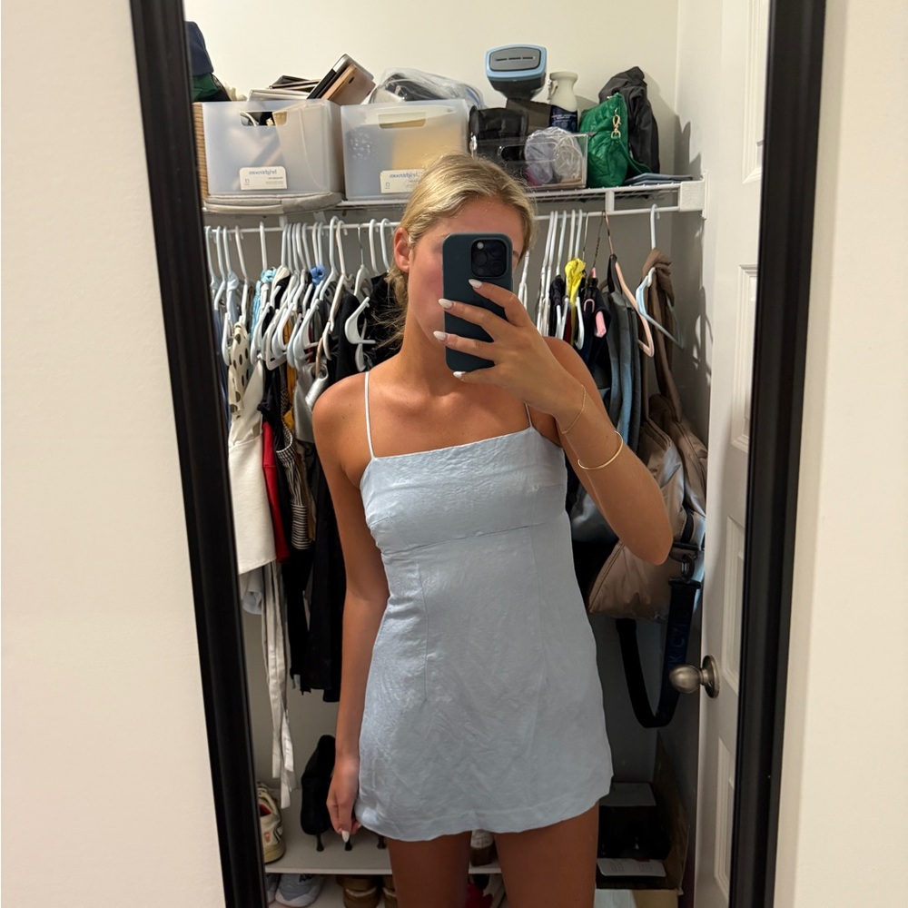 GWEN SILK LINEN MINI DRESS